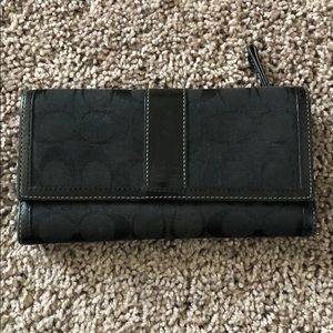 Coach large black envelope wallet